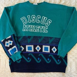 Upcycled teal vintage sweatshirt